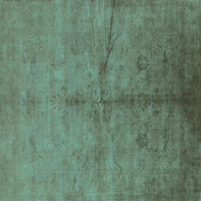 Square Oriental Turquoise Industrial Rug, urb1696turq