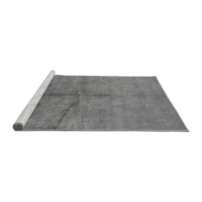 Sideview of Machine Washable Oriental Gray Industrial Rug, wshurb1696gry