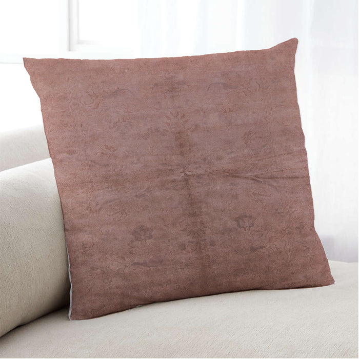 Lifestyle Image of Mid-Century Modern Urban Square Chestnut Red Throw Pillow, 18 inch by 18 inch, pwurb1696