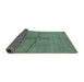 Sideview of Oriental Turquoise Industrial Rug, urb1696turq