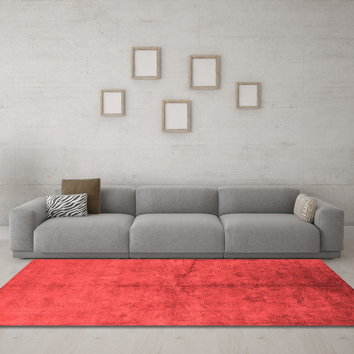 Industrial Red Washable Rugs