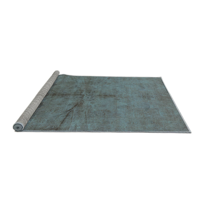Sideview of Machine Washable Oriental Light Blue Industrial Rug, wshurb1696lblu