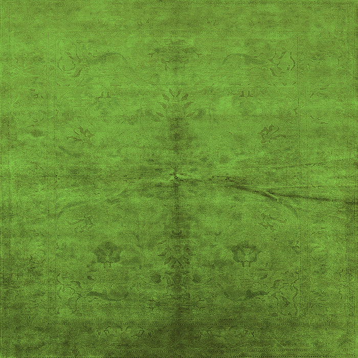 Square Machine Washable Oriental Green Industrial Area Rugs, wshurb1696grn