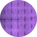 Round Oriental Purple Industrial Rug, urb1697pur