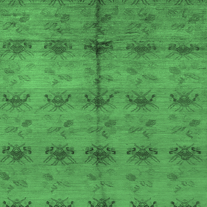 Machine Washable Oriental Emerald Green Industrial Area Rugs, wshurb1697emgrn