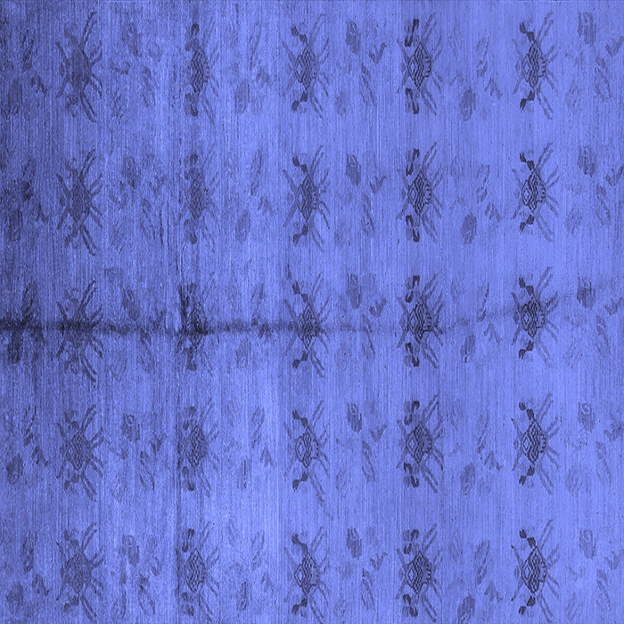 Square Oriental Blue Industrial Rug, urb1697blu