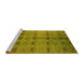 Sideview of Machine Washable Oriental Yellow Industrial Rug, wshurb1697yw