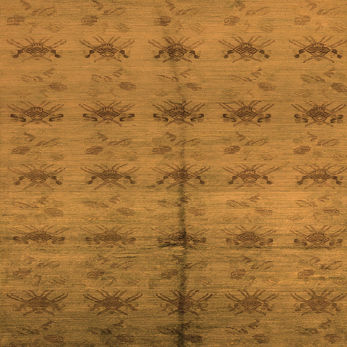 Square Machine Washable Oriental Orange Industrial Area Rugs, wshurb1697org