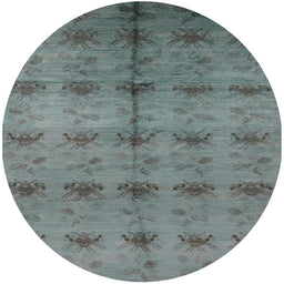 Round Machine Washable Industrial Modern Light Slate Gray Rug, wshurb1697