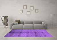 Machine Washable Oriental Purple Industrial Rug, wshurb1697pur