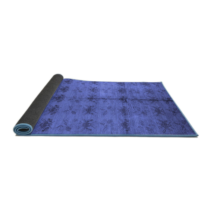Sideview of Oriental Blue Industrial Rug, urb1697blu