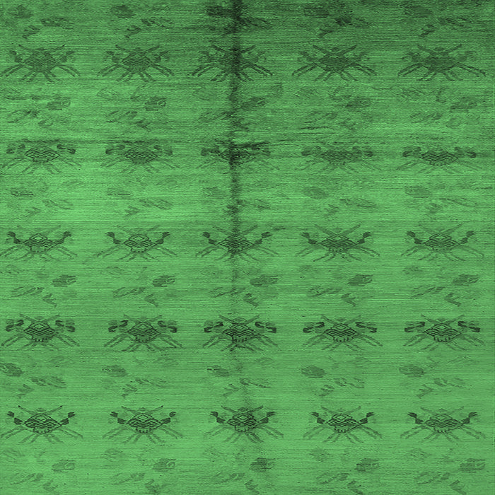 Square Oriental Emerald Green Industrial Rug, urb1697emgrn