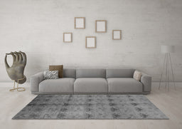 Machine Washable Oriental Gray Industrial Rug in a Living Room,, wshurb1697gry