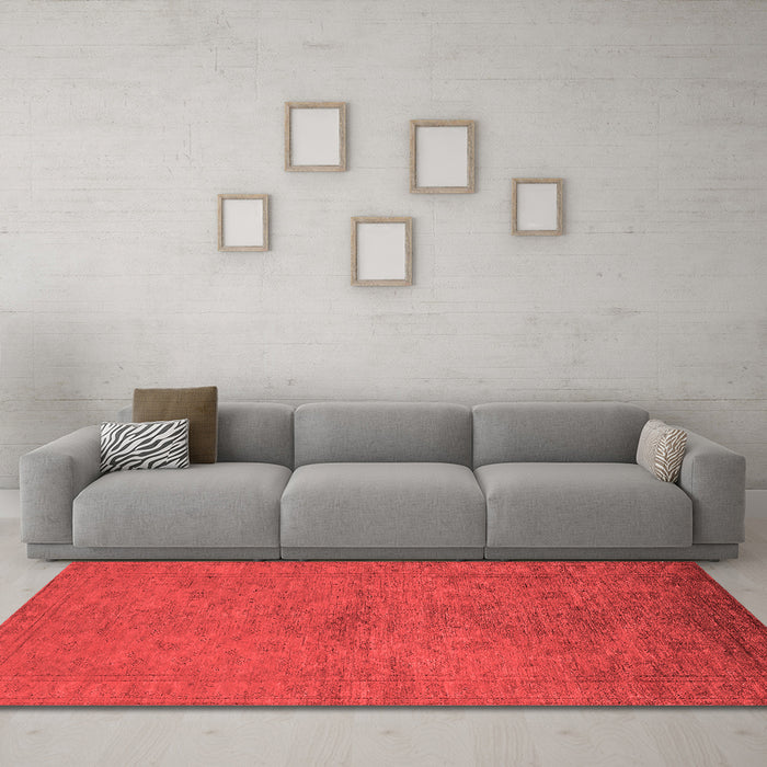 Industrial Red Washable Rugs