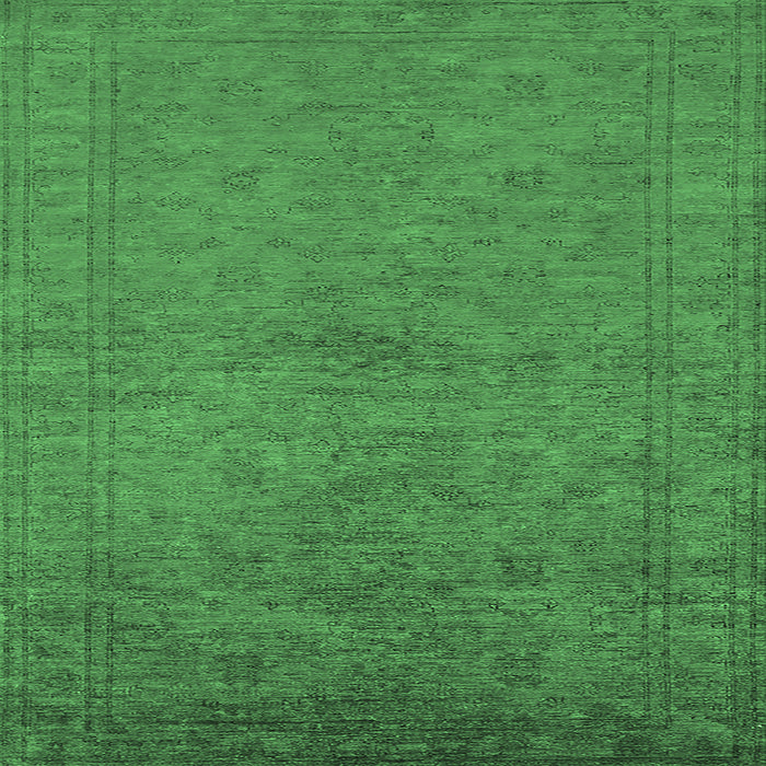 Square Oriental Emerald Green Industrial Rug, urb1698emgrn