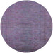 Round Machine Washable Industrial Modern Viola Purple Rug, wshurb1698