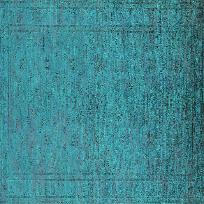 Square Oriental Turquoise Industrial Rug, urb1698turq