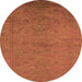 Round Oriental Orange Industrial Rug, urb1698org