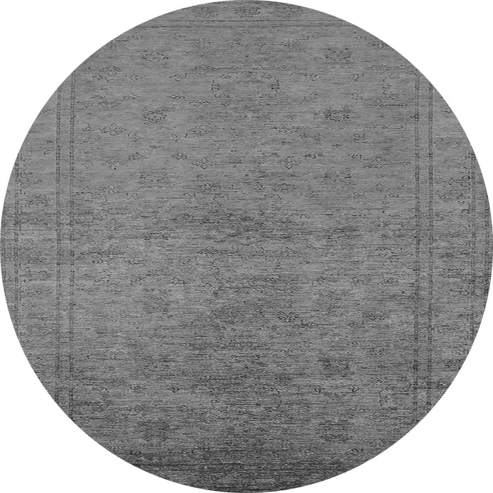 Round Oriental Gray Industrial Rug, urb1698gry