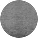 Round Oriental Gray Industrial Rug, urb1698gry