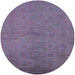 Round Mid-Century Modern Purple Oriental Rug, urb1698