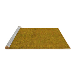 Sideview of Machine Washable Oriental Yellow Industrial Rug, wshurb1698yw