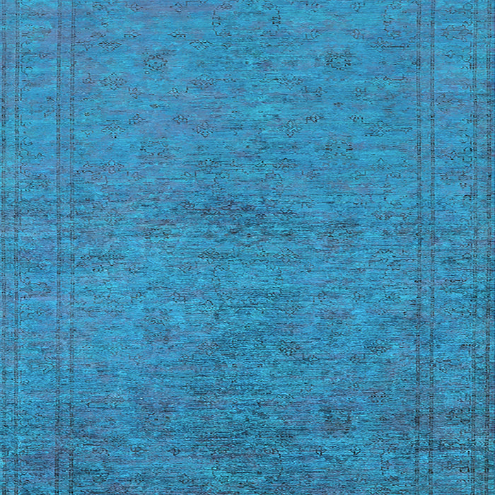 Machine Washable Oriental Light Blue Industrial Rug, wshurb1698lblu