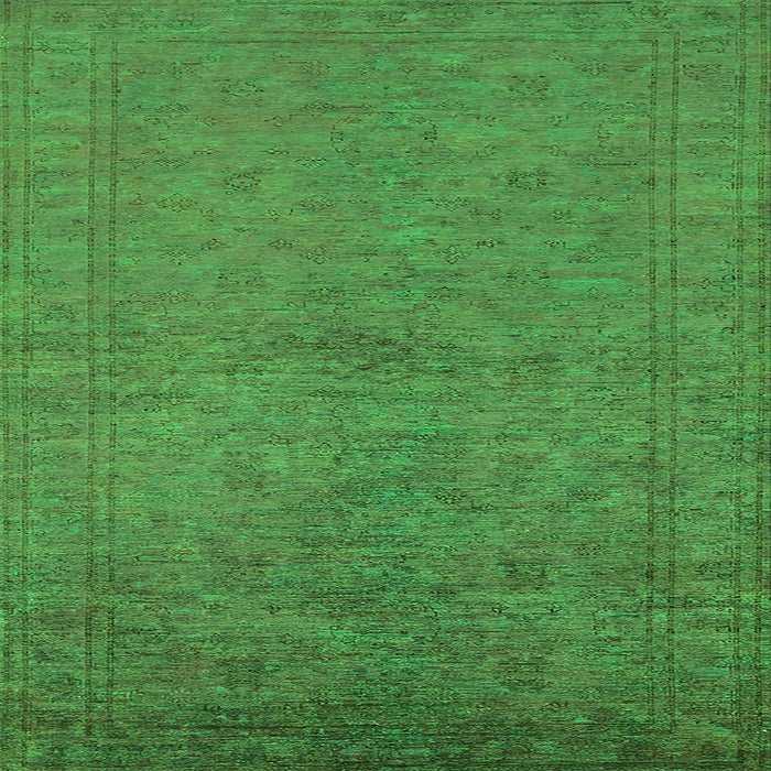 Square Machine Washable Oriental Green Industrial Area Rugs, wshurb1698grn