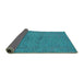 Sideview of Oriental Turquoise Industrial Rug, urb1698turq