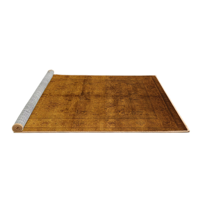 Sideview of Machine Washable Industrial Modern Mahogany Brown Rug, wshurb1699