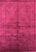 Machine Washable Oriental Pink Industrial Rug, wshurb1699pnk