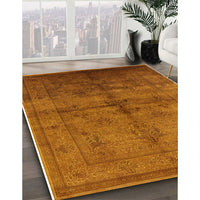 Mid-Century Modern Mahogany Brown Oriental Rug, urb1699