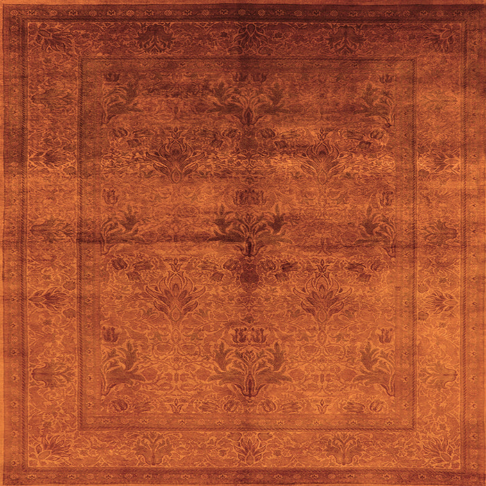 Square Oriental Orange Industrial Rug, urb1699org