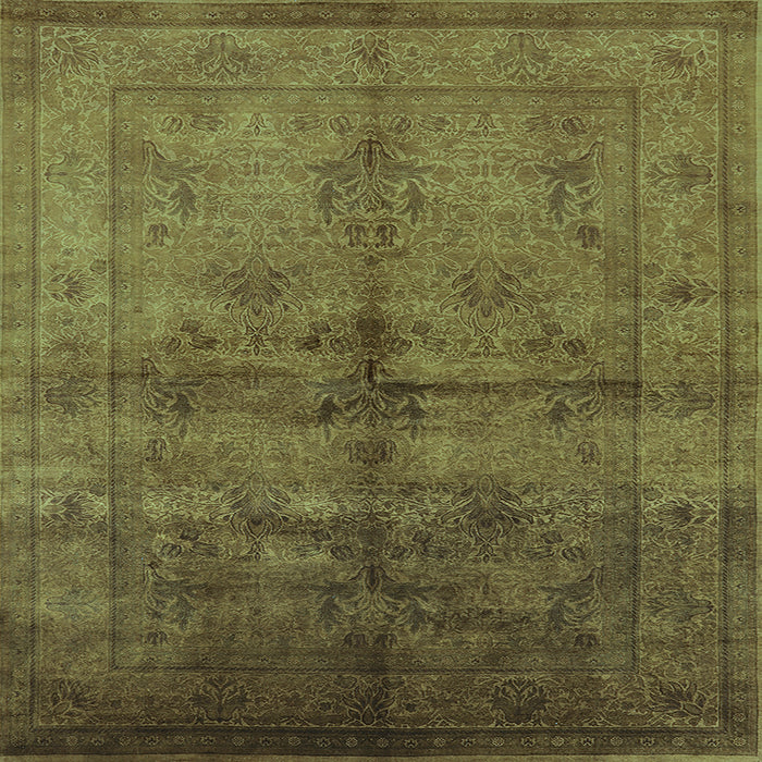 Square Machine Washable Oriental Light Blue Industrial Rug, wshurb1699lblu