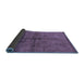 Sideview of Oriental Blue Industrial Rug, urb1699blu