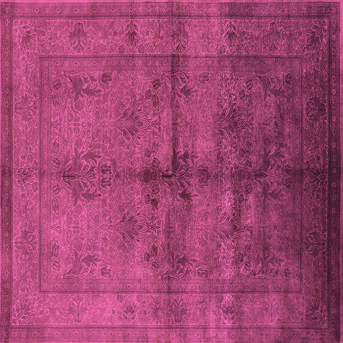 Square Machine Washable Oriental Purple Industrial Area Rugs, wshurb1699pur