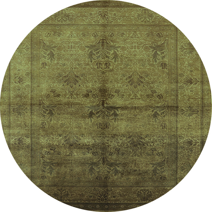 Round Oriental Light Blue Industrial Rug, urb1699lblu