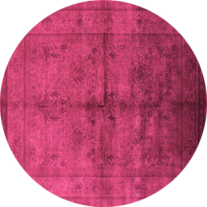 Round Oriental Pink Industrial Rug, urb1699pnk