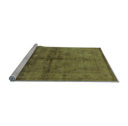 Sideview of Machine Washable Oriental Light Blue Industrial Rug, wshurb1699lblu