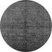 Round Oriental Gray Industrial Rug, urb1699gry