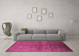 Machine Washable Oriental Purple Industrial Area Rugs in a Living Room, wshurb1699pur