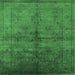 Square Oriental Emerald Green Industrial Rug, urb1699emgrn