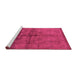 Sideview of Machine Washable Oriental Pink Industrial Rug, wshurb1699pnk