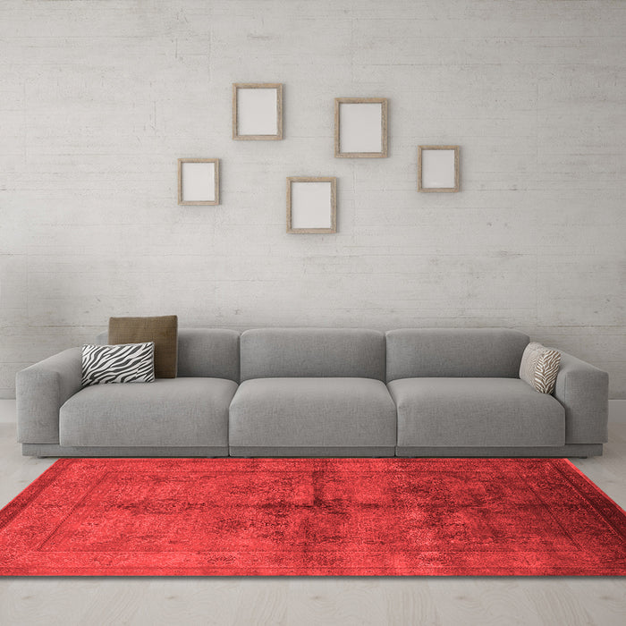 Industrial Red Washable Rugs