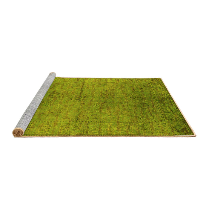 Sideview of Machine Washable Oriental Yellow Industrial Rug, wshurb1700yw