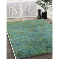 Mid-Century Modern Forest Green Oriental Rug, urb1700