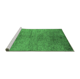Sideview of Machine Washable Oriental Emerald Green Industrial Area Rugs, wshurb1700emgrn