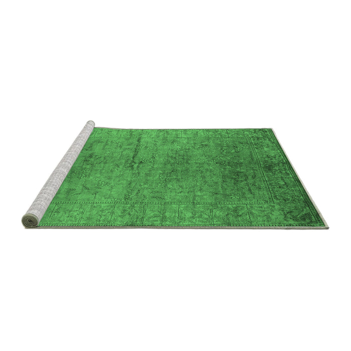 Sideview of Machine Washable Oriental Emerald Green Industrial Area Rugs, wshurb1700emgrn