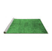 Sideview of Machine Washable Oriental Emerald Green Industrial Area Rugs, wshurb1700emgrn