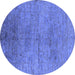 Round Oriental Blue Industrial Rug, urb1700blu